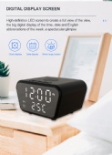 Desktop alarm clock wireless charger date time temperature display multi-function fast wireless charging