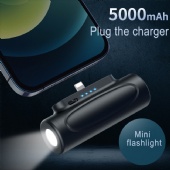 Mini Flashlight wireless charger with LED outdoor bright light