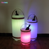 Popular Outdoor Wireless Rechargeable Ice Bucket Standing Ice Cooler Container Speaker Light
