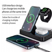 Promotional Watch Portable Table Wireless Phone Stand Charger Led Desk Lamp Night Wireless Charger 3 In 1 for Phone Samsung